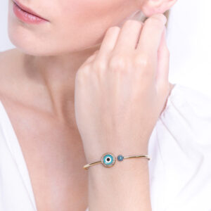 Greek Eye collection Bracelet with diamonds & Mother of pearl