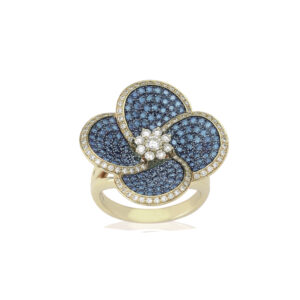 Volcanic Flower Collection Ring with diamonds