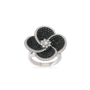 Volcanic Flower Collection Ring with diamonds
