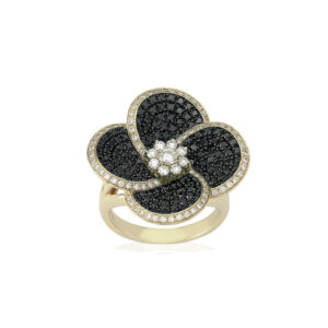 Volcanic Flower Collection Ring with diamonds