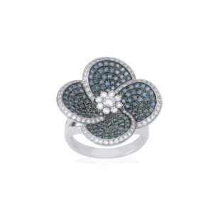 Volcanic Flower Collection Ring with diamonds