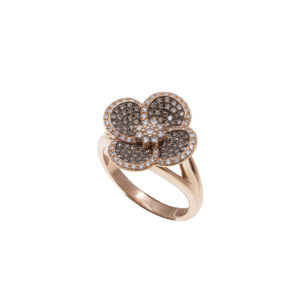 Volcanic Flower Collection Ring with diamonds