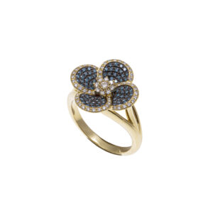 Volcanic Flower Collection Ring with diamonds