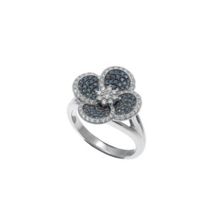 Volcanic Flower Collection Ring with diamonds