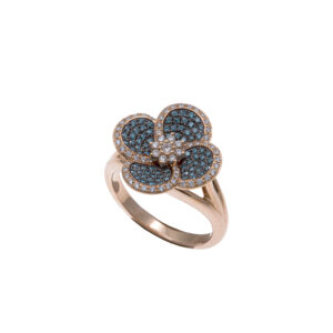 Volcanic Flower Collection Ring with diamonds