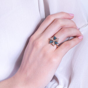 Windmill Collection Ring with diamonds