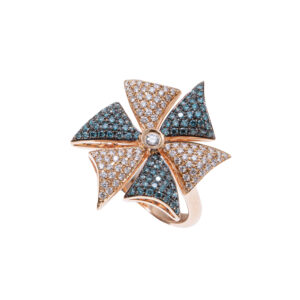 Windmill Collection Ring with diamonds