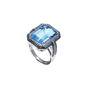 Atlantis Collection ring with diamonds & topaz