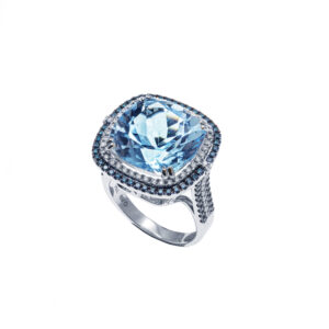 Atlantis Collection ring with diamonds & topaz