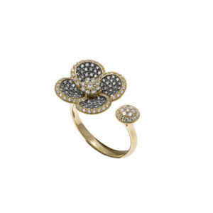 Volcanic Flower Collection Ring with diamonds