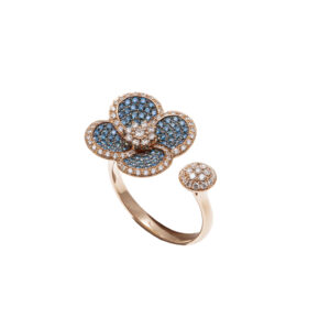 Volcanic Flower Collection Ring with diamonds