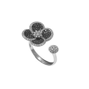 Volcanic Flower Collection Ring with diamonds