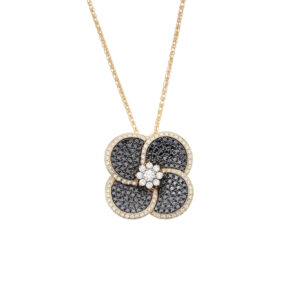 Volcanic Flower Collection Pendant with diamonds