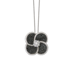 Volcanic Flower Collection Pendant  with diamonds
