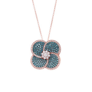 Volcanic Flower Collection Pendant with diamonds