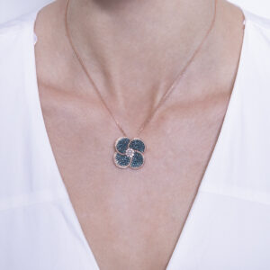 Volcanic Flower Collection Pendant with diamonds