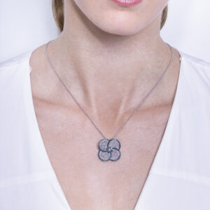 Volcanic Flower Collection Pendant with diamonds