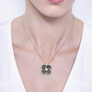 Volcanic Flower Collection Pendant with diamonds
