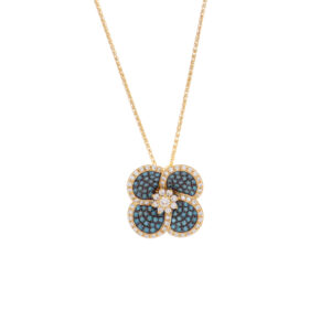 Volcanic Flower Collection Pendant with diamonds