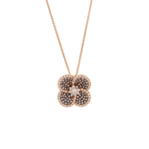 Volcanic Flower Collection Pendant with diamonds