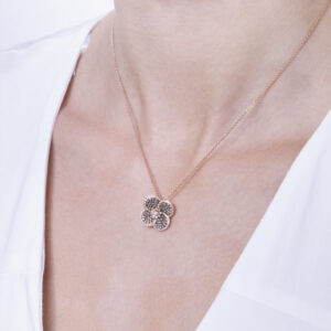 Volcanic Flower Collection Pendant with diamonds