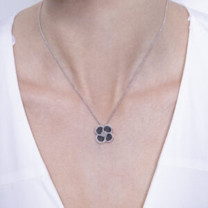 Volcanic Flower Collection Pendant with diamonds