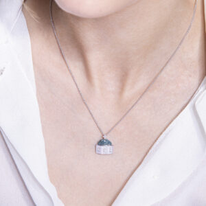 Blue Dome Collection Pendant with diamonds