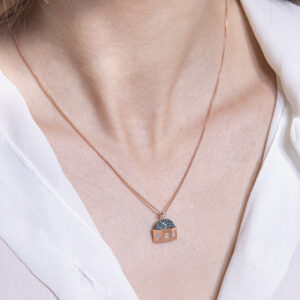Blue Dome Collection Pendant with diamonds