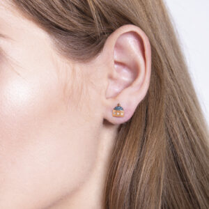 Blue Dome Collection Earrings with diamonds